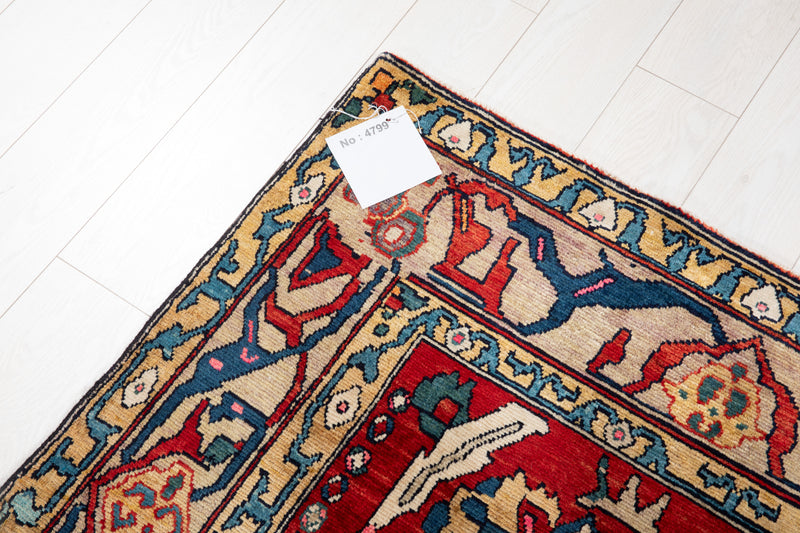 8' 1" x 4' 9" Excellent Hand-Knotted Antique Collectible Tribal Rug - Yasi & Fara 
