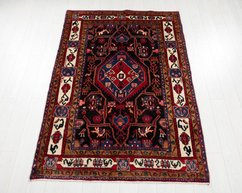 7' 7" x 4' 9" Excellent Hand-Knotted Vintage Tribal Rug - Yasi & Fara 