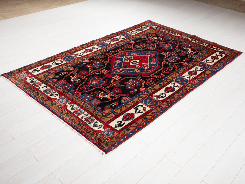 7' 7" x 4' 9" Excellent Hand-Knotted Vintage Tribal Rug - Yasi & Fara 