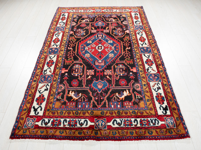 7' 7" x 4' 9" Excellent Hand-Knotted Vintage Tribal Rug - Yasi & Fara 