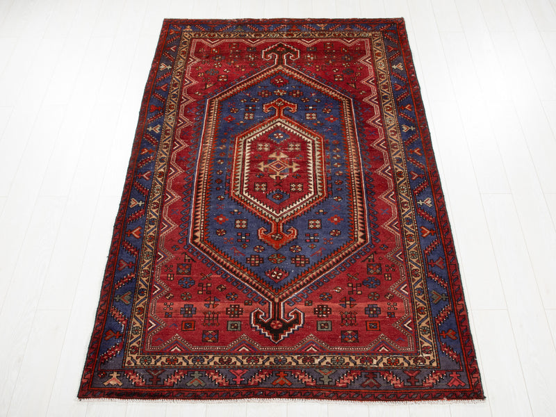 7' 6" x 4' 9" Excellent Hand-Knotted Vintage Tribal Rug - Yasi & Fara 