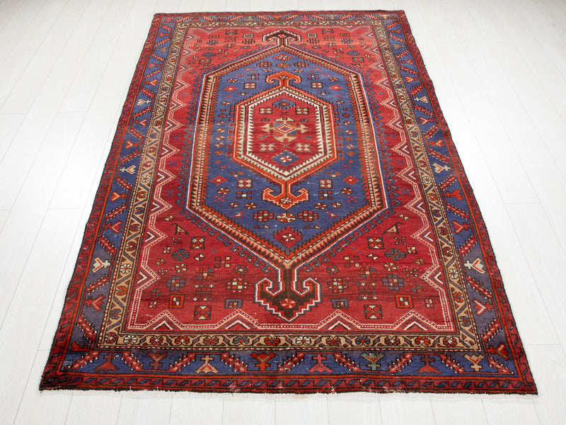 7' 6" x 4' 9" Excellent Hand-Knotted Vintage Tribal Rug - Yasi & Fara 