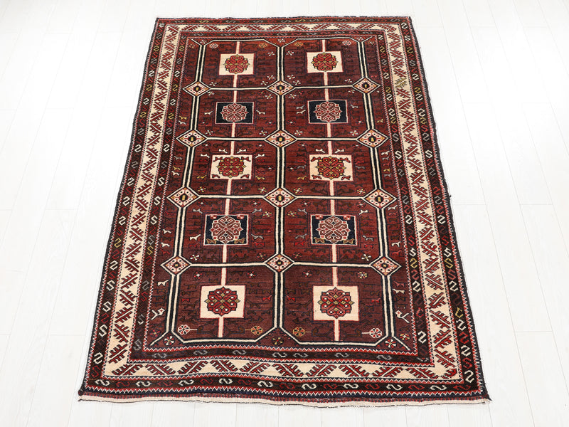7' 1" x 4' 8" Excellent Hand-Knotted Collectible Vintage Rust Red Tribal Rug - Yasi & Fara 