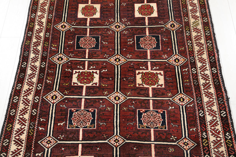 7' 1" x 4' 8" Excellent Hand-Knotted Collectible Vintage Rust Red Tribal Rug - Yasi & Fara 