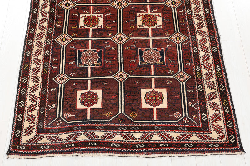 7' 1" x 4' 8" Excellent Hand-Knotted Collectible Vintage Rust Red Tribal Rug - Yasi & Fara 