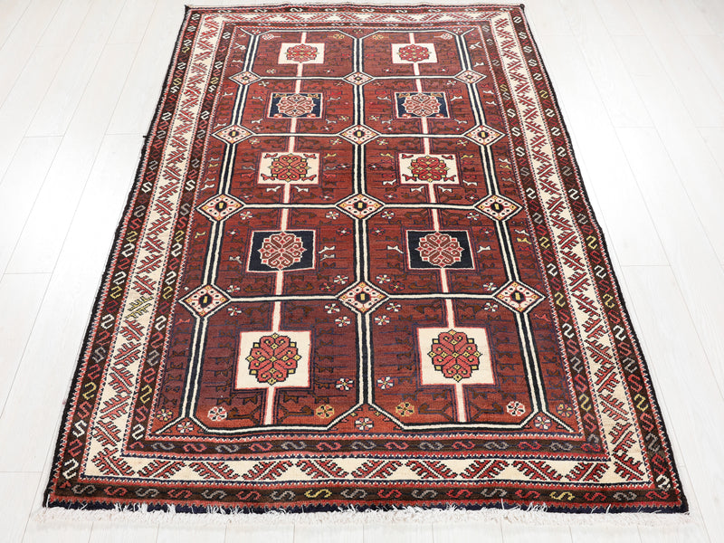 7' 1" x 4' 8" Excellent Hand-Knotted Collectible Vintage Rust Red Tribal Rug - Yasi & Fara 