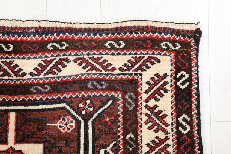 7' 1" x 4' 8" Excellent Hand-Knotted Collectible Vintage Rust Red Tribal Rug - Yasi & Fara 