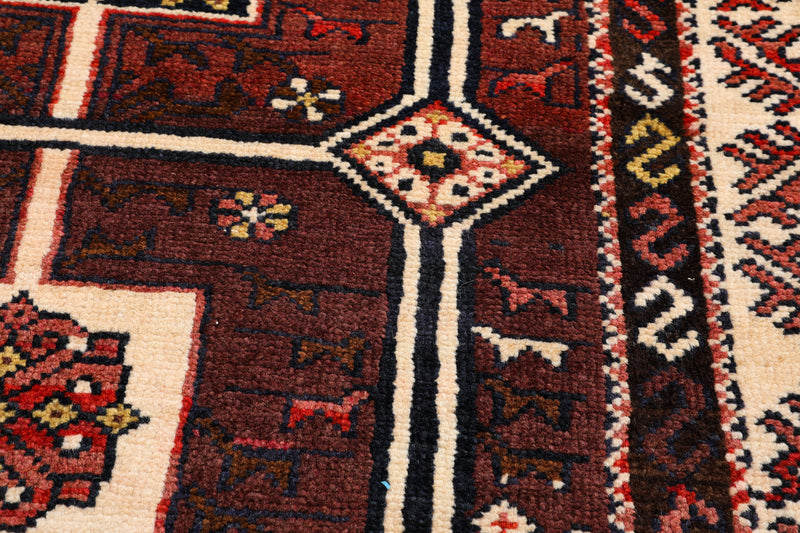 7' 1" x 4' 8" Excellent Hand-Knotted Collectible Vintage Rust Red Tribal Rug - Yasi & Fara 