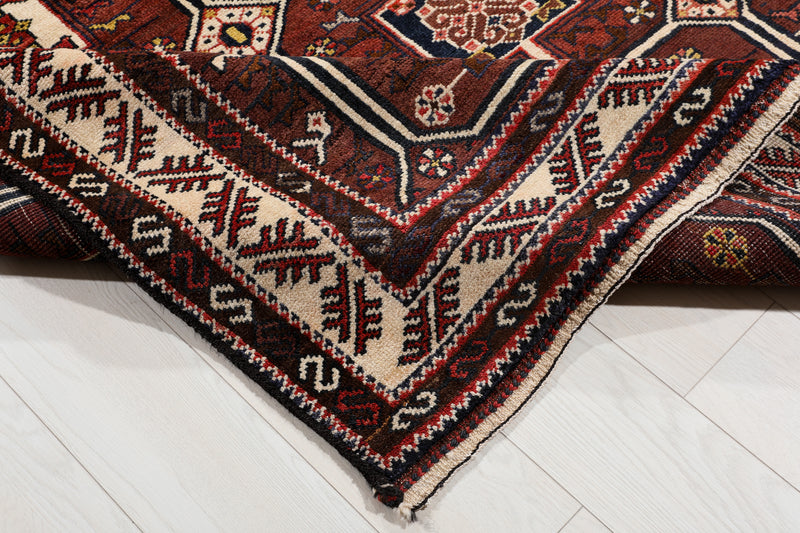 7' 1" x 4' 8" Excellent Hand-Knotted Collectible Vintage Rust Red Tribal Rug - Yasi & Fara 