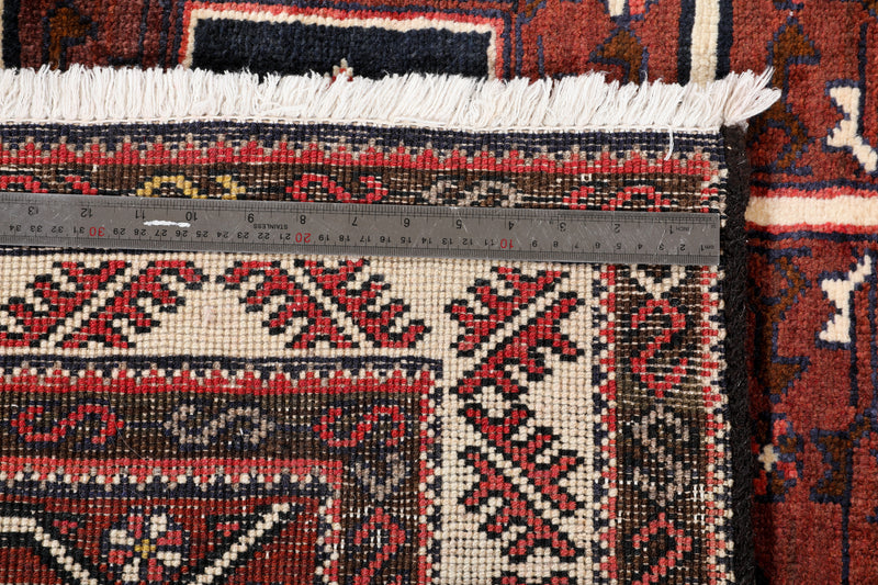 7' 1" x 4' 8" Excellent Hand-Knotted Collectible Vintage Rust Red Tribal Rug - Yasi & Fara 