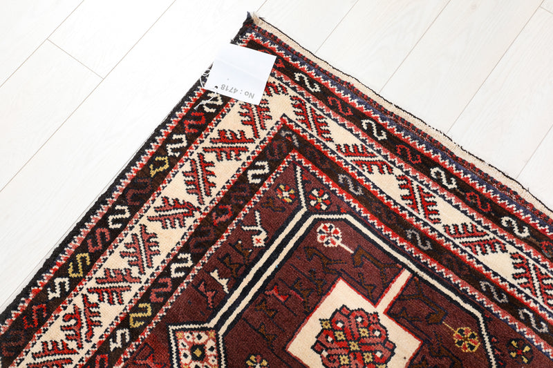 7' 1" x 4' 8" Excellent Hand-Knotted Collectible Vintage Rust Red Tribal Rug - Yasi & Fara 