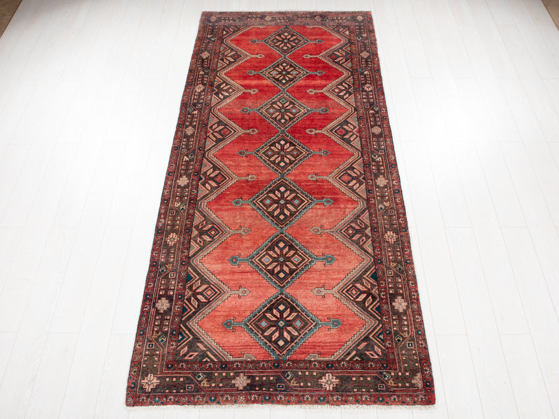 9' 6" x 4' 3" Excellent Hand-Knotted Vintage Tribal Runner Rug - Yasi & Fara 