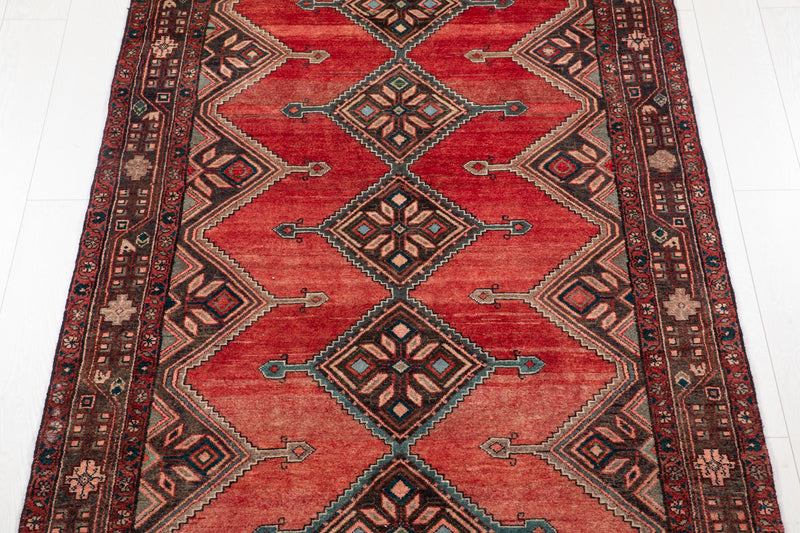 9' 6" x 4' 3" Excellent Hand-Knotted Vintage Tribal Runner Rug - Yasi & Fara 