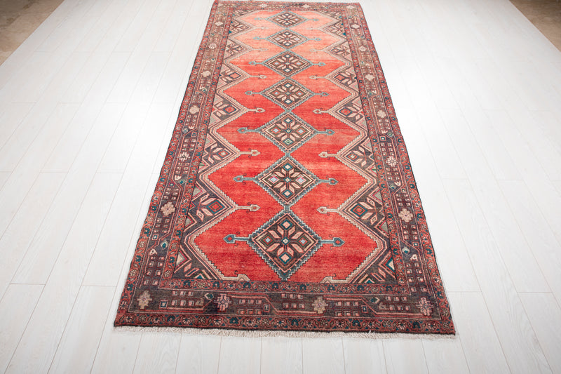 9' 6" x 4' 3" Excellent Hand-Knotted Vintage Tribal Runner Rug - Yasi & Fara 