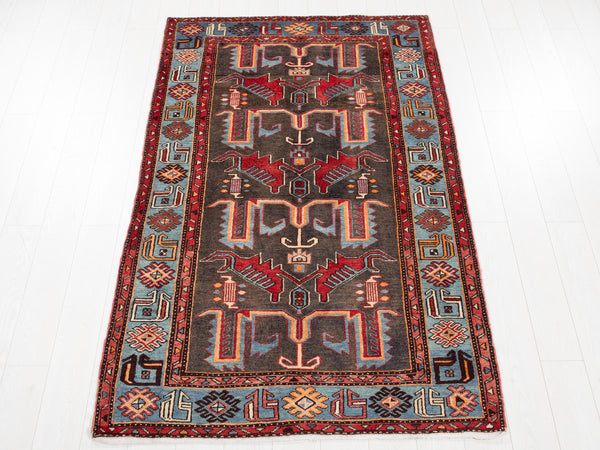 7' x 4' 2" Excellent Hand-Knotted Vintage Tribal Rug - Yasi & Fara 
