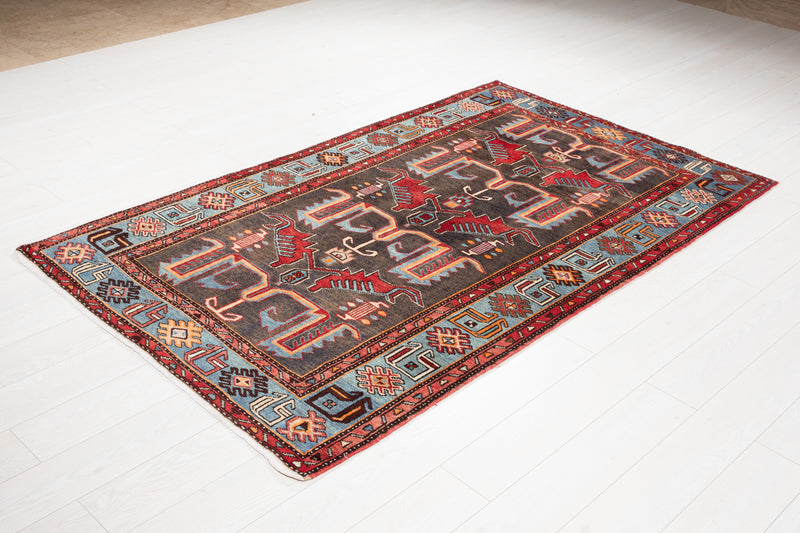 7' x 4' 2" Excellent Hand-Knotted Vintage Tribal Rug - Yasi & Fara 