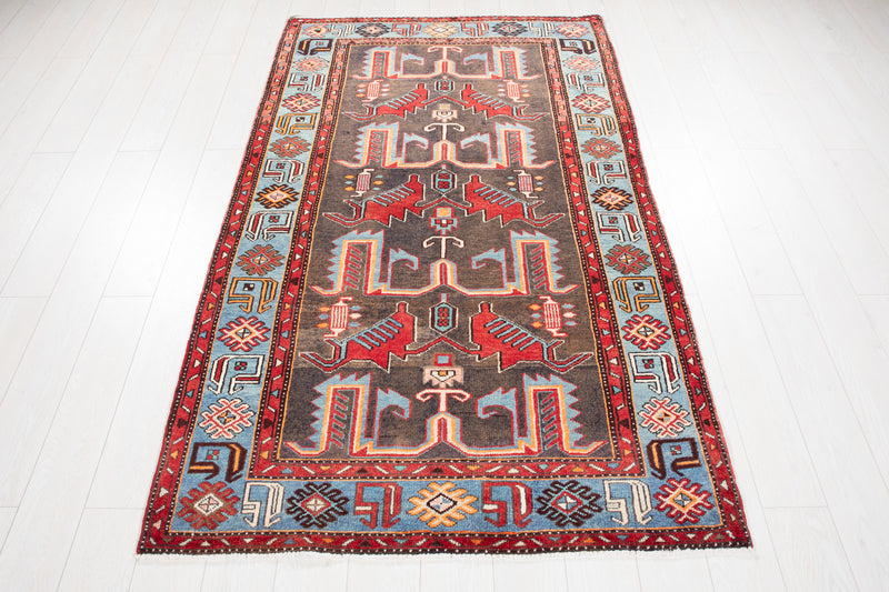 7' x 4' 2" Excellent Hand-Knotted Vintage Tribal Rug - Yasi & Fara 
