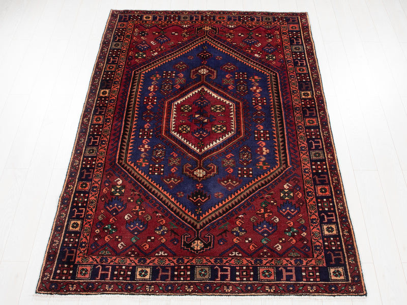 7' 8" x 5' 2" Excellent Hand-Knotted Vintage Tribal Rug - Yasi & Fara 