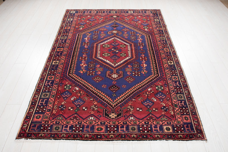 7' 8" x 5' 2" Excellent Hand-Knotted Vintage Tribal Rug - Yasi & Fara 