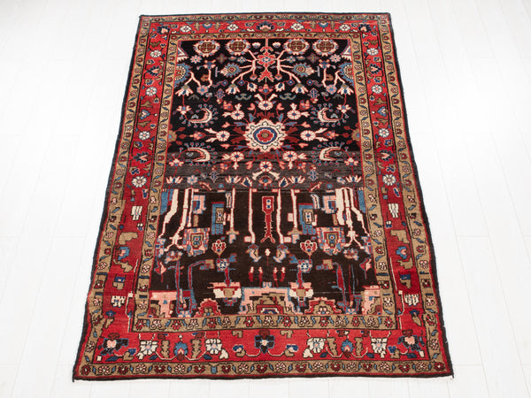 7' 5" x 4' 9" Excellent Hand-Knotted Vintage Collectible Tribal Rug - Yasi & Fara 