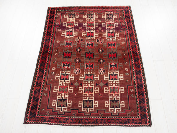6' 10" x 4' 9" Excellent Hand-Knotted Vintage Tribal Rug - Yasi & Fara 