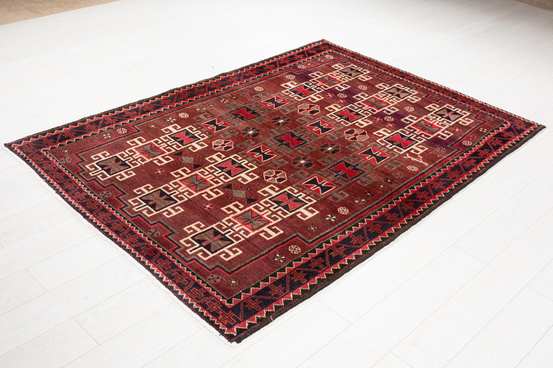 6' 10" x 4' 9" Excellent Hand-Knotted Vintage Tribal Rug - Yasi & Fara 