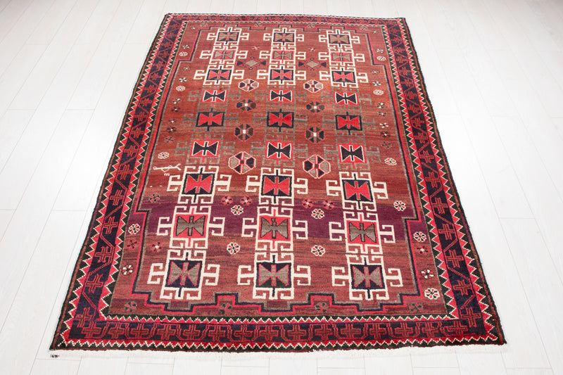 6' 10" x 4' 9" Excellent Hand-Knotted Vintage Tribal Rug - Yasi & Fara 