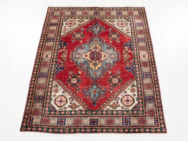 6' 2" x 4' 8" Excellent Hand-Knotted Vintage Tribal Rug - Yasi & Fara 