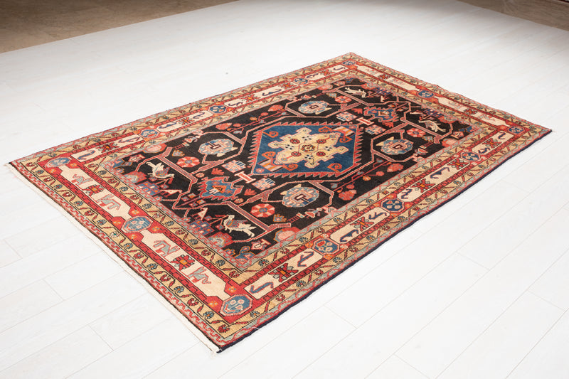 7' 4" x 4' 8" Excellent Hand-Knotted Vintage Tribal Rug - Yasi & Fara 