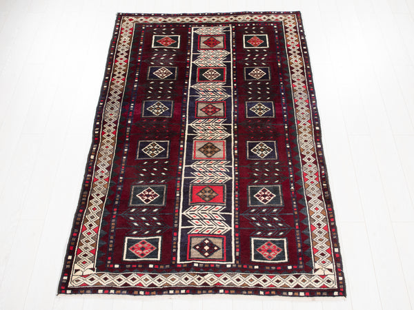 7' 1" x 4' 8" Excellent Hand-Knotted Vintage Tribal Rug - Yasi & Fara 