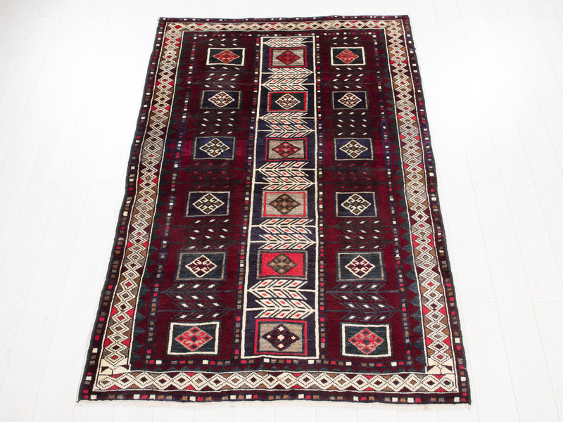 7' 1" x 4' 8" Excellent Hand-Knotted Vintage Tribal Rug - Yasi & Fara 