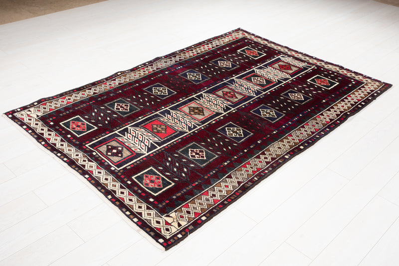 7' 1" x 4' 8" Excellent Hand-Knotted Vintage Tribal Rug - Yasi & Fara 