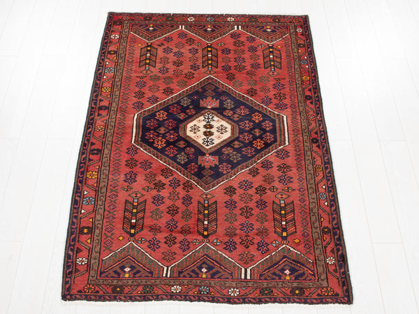 6' 2" x 4' 3" Excellent Hand-Knotted Vintage Tribal Rug - Yasi & Fara 