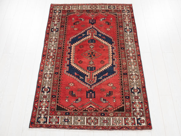6' 3" x 4' Excellent Hand-Knotted Vintage Tribal Rug - Yasi & Fara 
