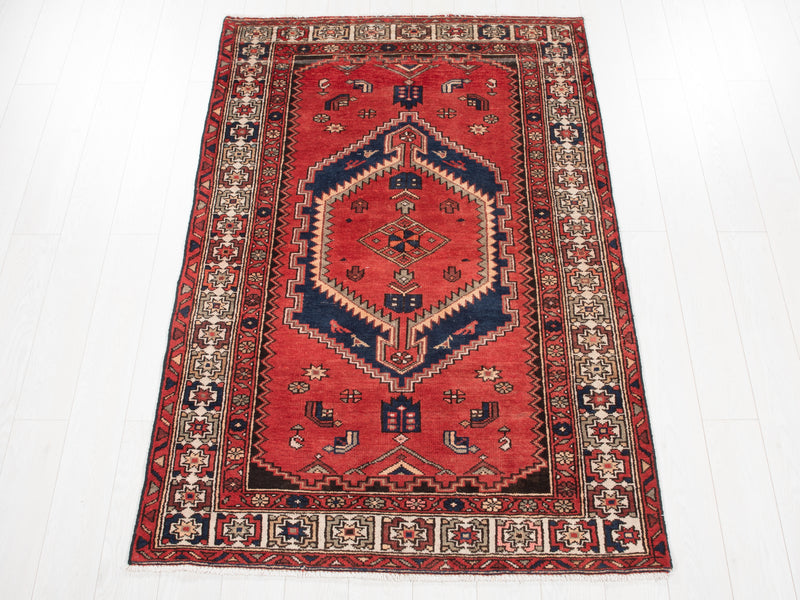 6' 3" x 4' Excellent Hand-Knotted Vintage Tribal Rug - Yasi & Fara 