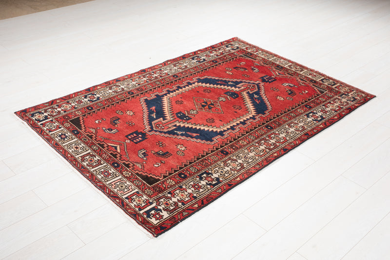 6' 3" x 4' Excellent Hand-Knotted Vintage Tribal Rug - Yasi & Fara 