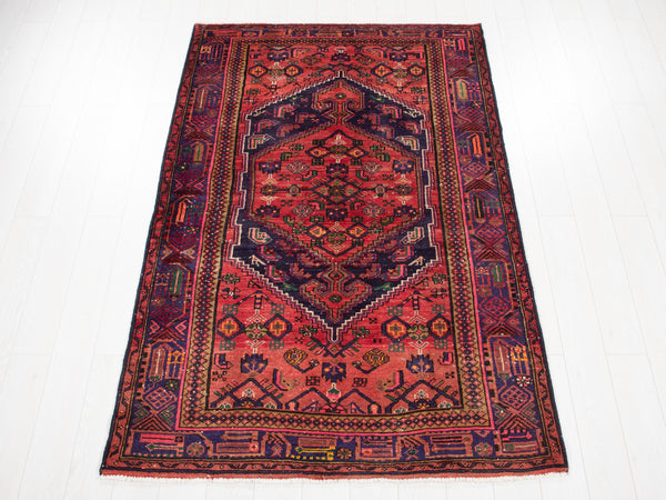 7' x 4' 7" Excellent Hand-Knotted Vintage Tribal Rug - Yasi & Fara 