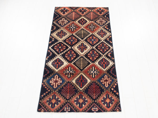 6' 9" x 3' 4" Excellent Hand-Knotted Vintage Tribal Rug - Yasi & Fara 