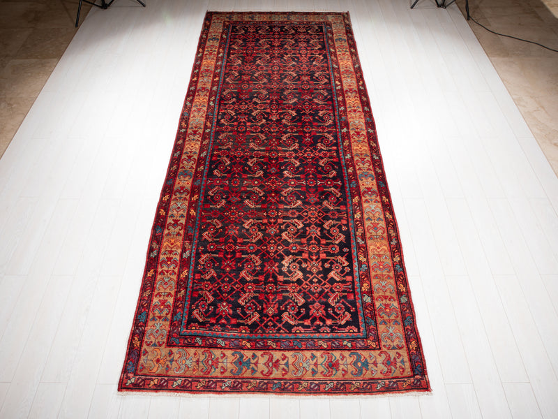 12' 9" x 5' Excellent Hand-Knotted Vintage Tribal Rug