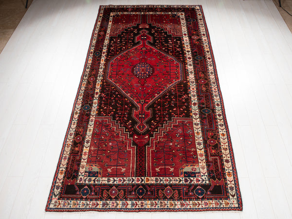 11' x 5' 5" Excellent Hand-Knotted Vintage Tribal Rug