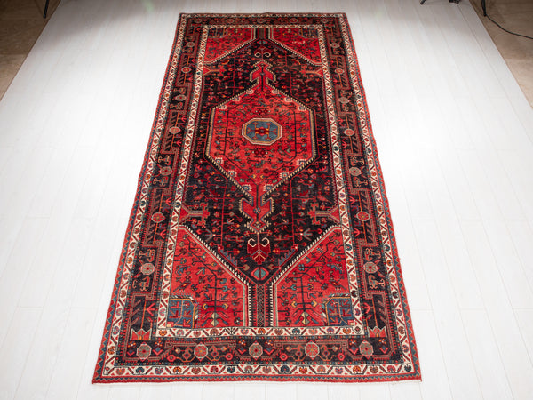 11' 3" x 5' 2" Excellent Hand-Knotted Vintage Tribal Rug