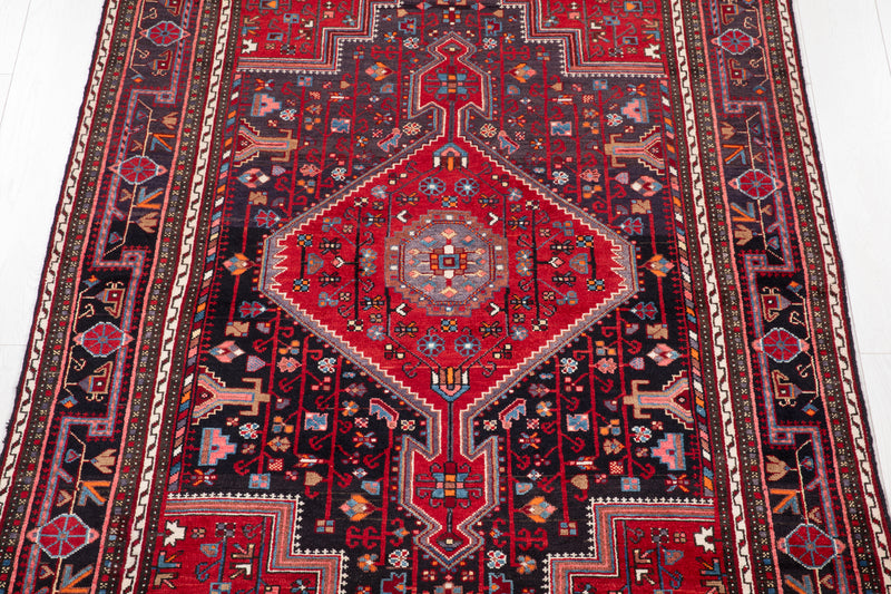 6' 11" x 4' 4" Excellent Hand-Knotted Vintage Tribal Rug