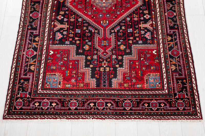 6' 11" x 4' 4" Excellent Hand-Knotted Vintage Tribal Rug