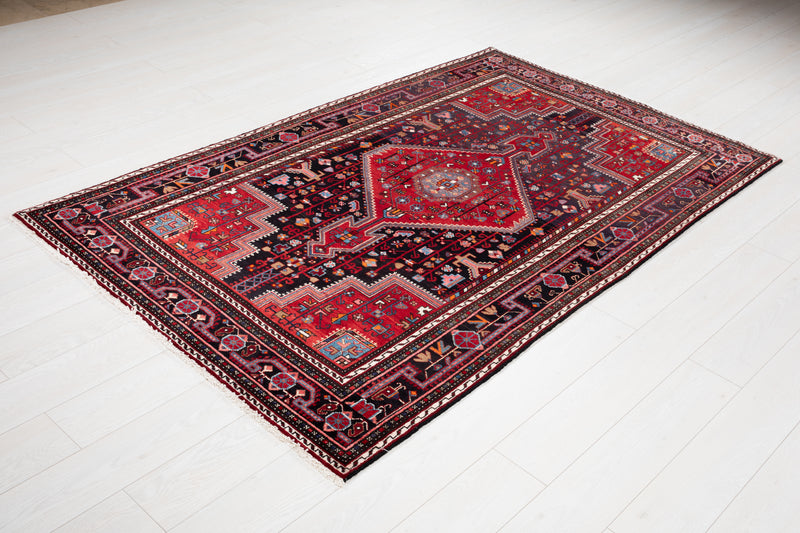6' 11" x 4' 4" Excellent Hand-Knotted Vintage Tribal Rug