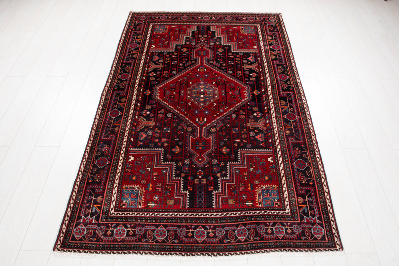 6' 11" x 4' 4" Excellent Hand-Knotted Vintage Tribal Rug
