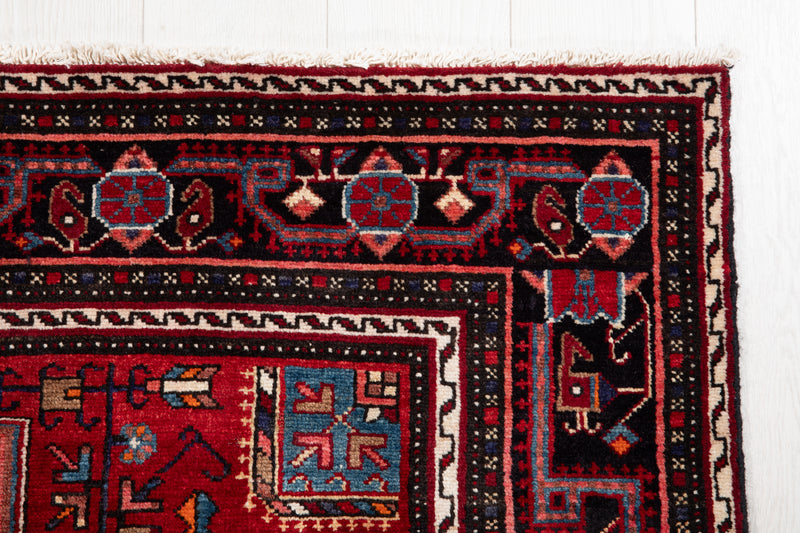 6' 11" x 4' 4" Excellent Hand-Knotted Vintage Tribal Rug