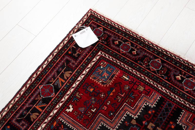 6' 11" x 4' 4" Excellent Hand-Knotted Vintage Tribal Rug