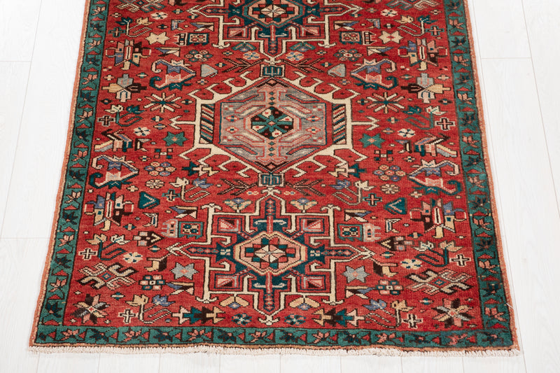9' 6" x 3' 10" Excellent Hand-Knotted Vintage Tribal Runner Rug