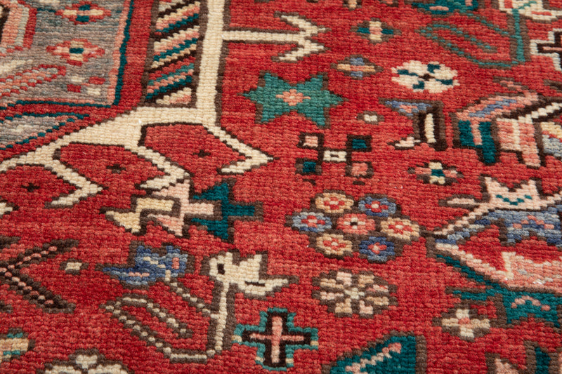 9' 6" x 3' 10" Excellent Hand-Knotted Vintage Tribal Runner Rug