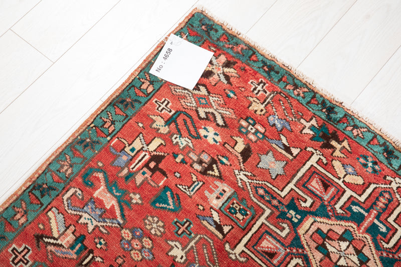 9' 6" x 3' 10" Excellent Hand-Knotted Vintage Tribal Runner Rug